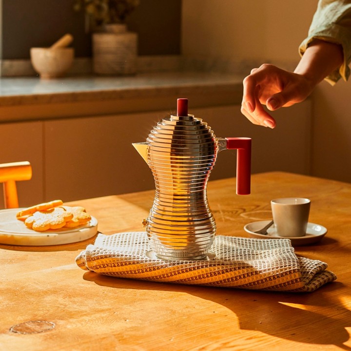 Alessi Pulcina 6 Koppar. Espressokanna Röd