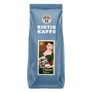 Rigtig Kaffe Super Crema Ekologisk 500g Hela kaffebönor