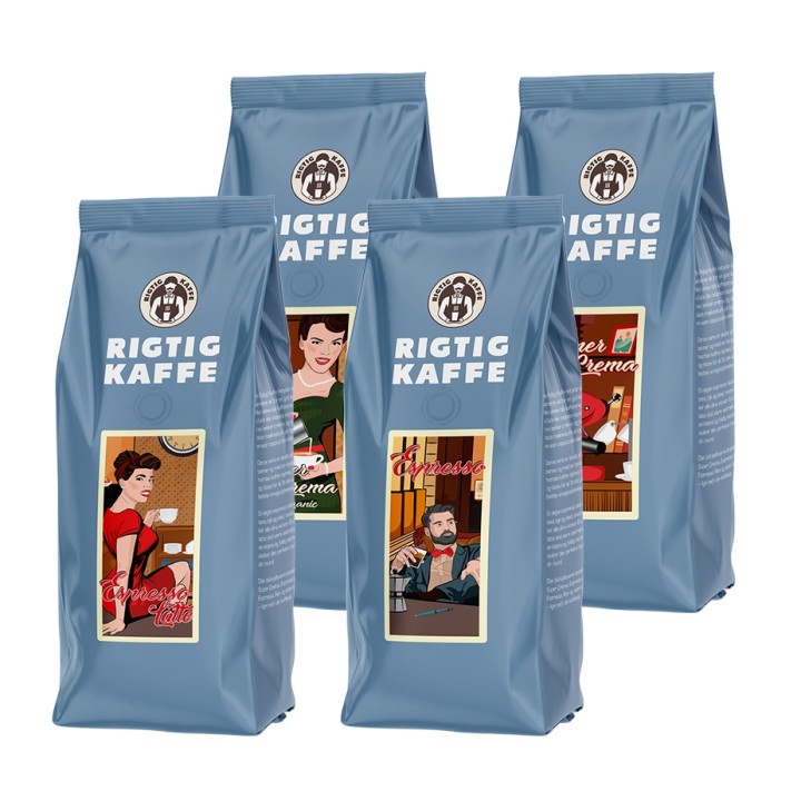 Rigtig Kaffe Mixpaket 2kg Hela kaffebönor