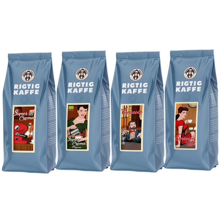 Rigtig Kaffe Mixpaket 2kg Hela kaffebönor