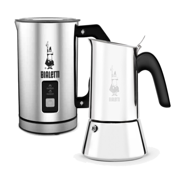 Bialetti Venus 4 koppar. espressokanna inkl. mjölkskummare
