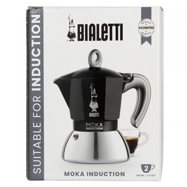 Bialetti Moka Induction 2 Kop. Espressokanna Svart