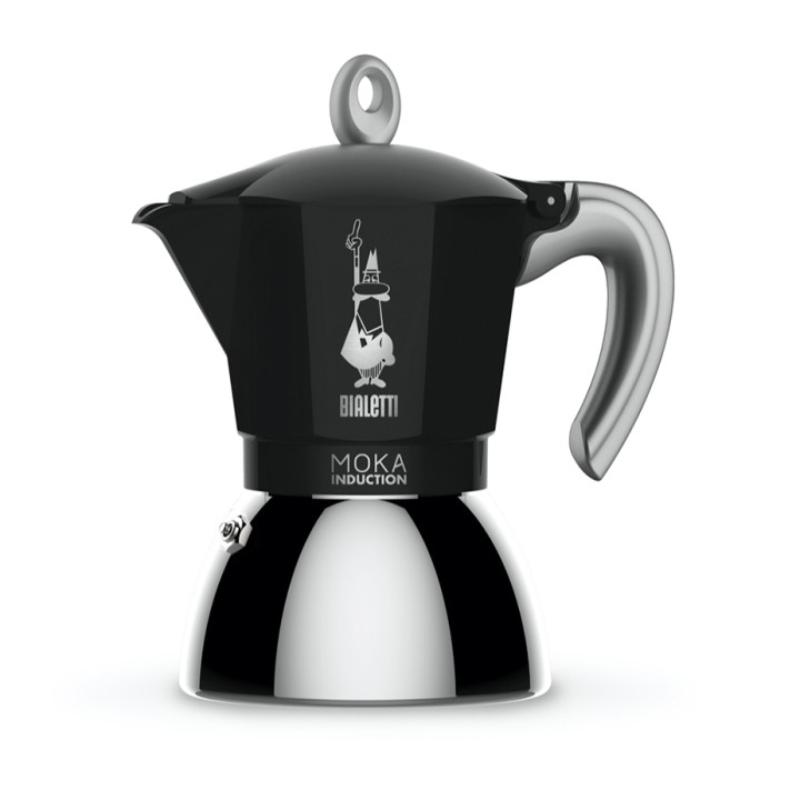 Bialetti Moka Induction 6 Koppar. Espressokanna Svart
