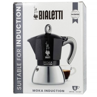 Bialetti Moka Induction 6 Koppar. Espressokanna Svart