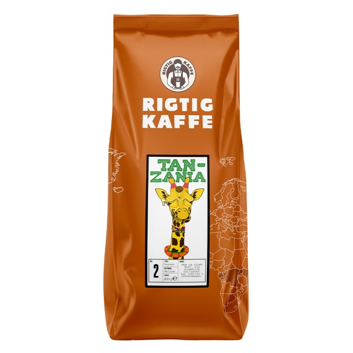 Rigtig Kaffe Tanzania Nr. 2 - 400 g Hela kaffebönor