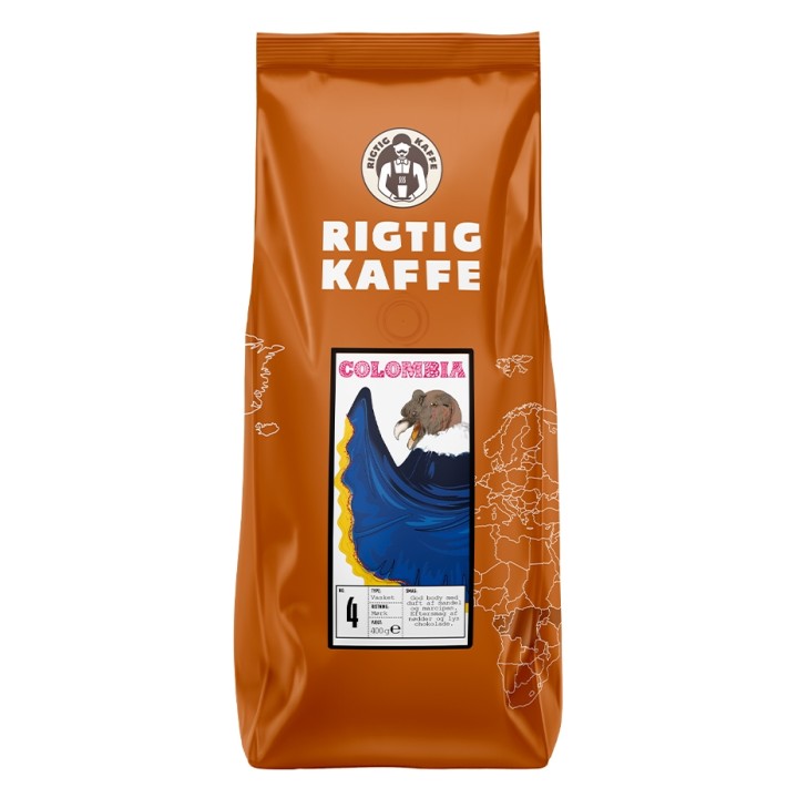 Rigtig Kaffe Colombia nr. 4 - 400 g hela kaffebönor