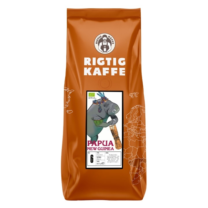 Rigtig Kaffe Papua New Guinea No. 6 - 400g Hela kaffebönor