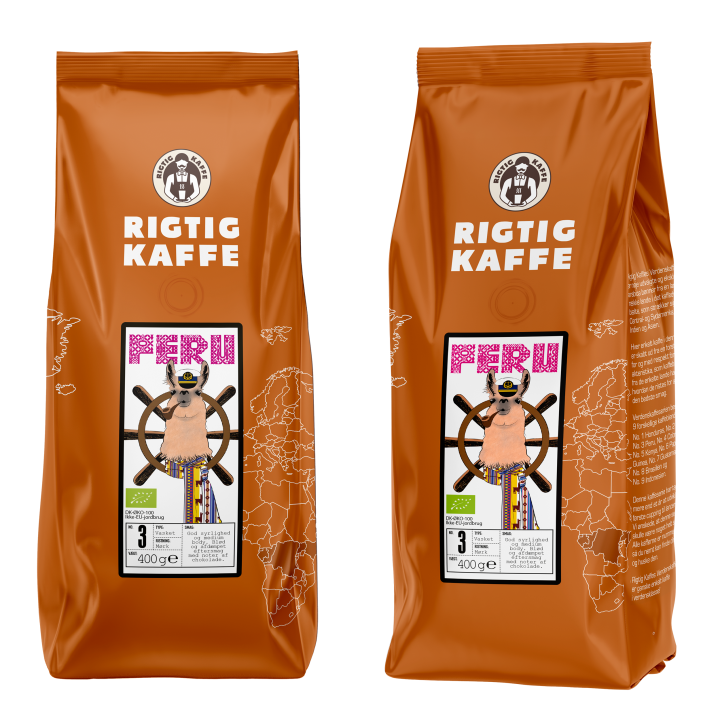 Rigtig Kaffe Peru Nr. 3 - 400 g Hela kaffebönor