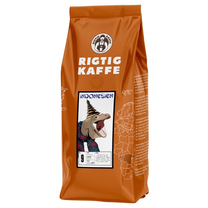 Rigtig Kaffe Indonesien No. 9 - 400g Hela kaffebönor