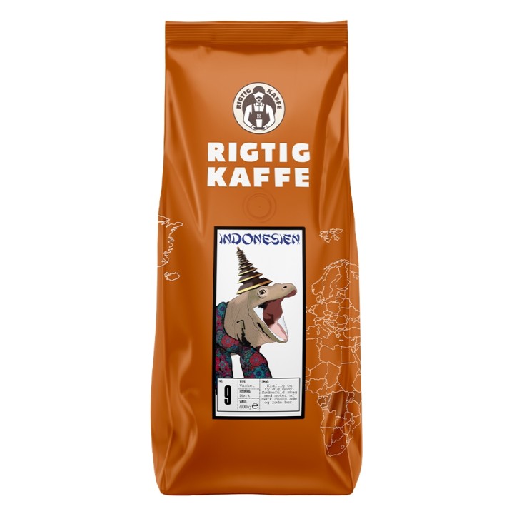 Rigtig Kaffe Indonesien Nr. 9 - 400 g Hela kaffebönor