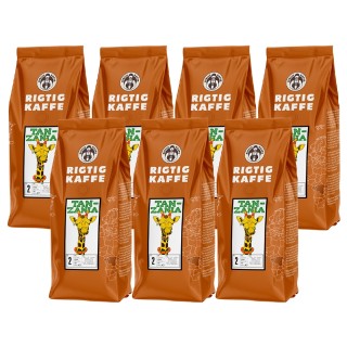 Rigtig Kaffe Tanzania No. 2 - 7x400g Hela kaffebönor