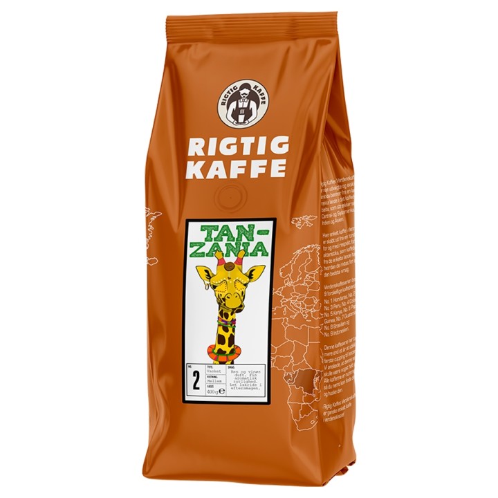 Rigtig Kaffe Tanzania No. 2 - 15x400g Hela kaffebönor