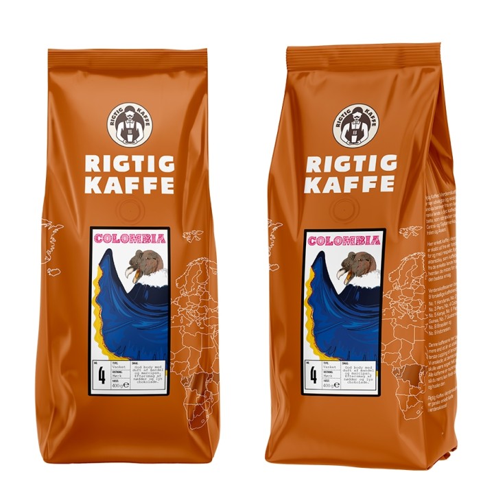 Rigtig Kaffe Colombia Nr. 4 - 7x400g Hela kaffebönor