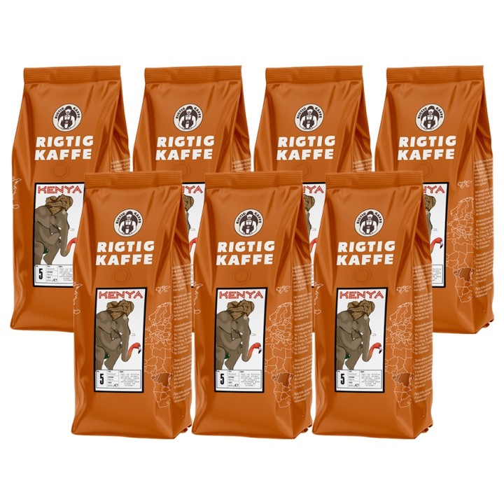 Rigtig Kaffe Kenya No. 5 - 7x400g Hela kaffebönor
