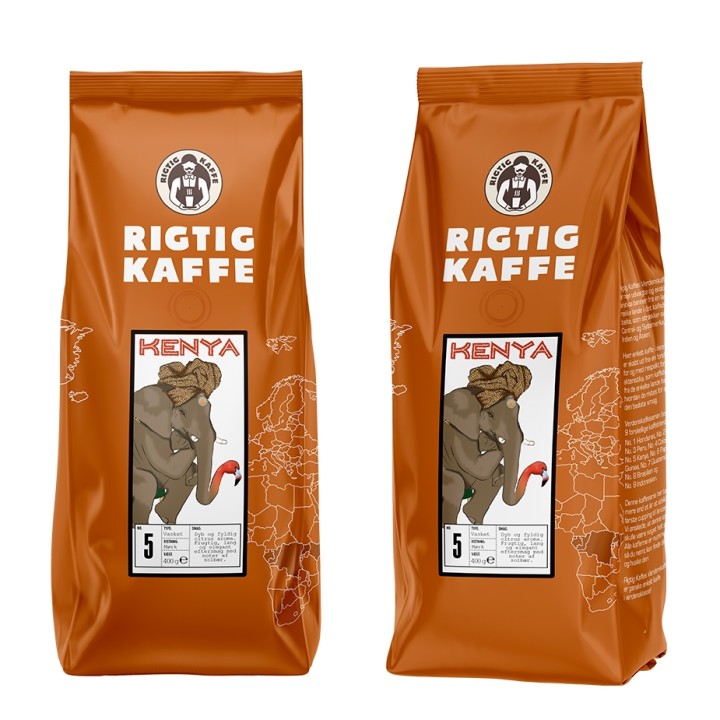 Rigtig Kaffe Kenya No. 5 - 7x400g Hela kaffebönor