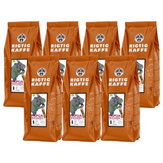 Rigtig Kaffe Papua Nya Guinea Nr. 6 - 7x400g Hela kaffebönor