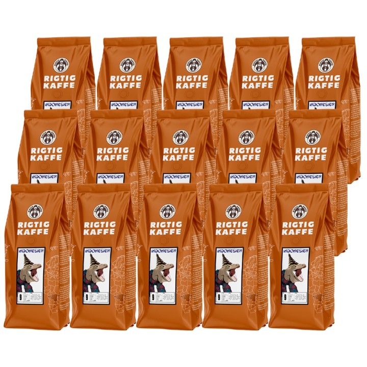 Rigtig Kaffe Indonesien No. 9 - 15x400g Hela kaffebönor