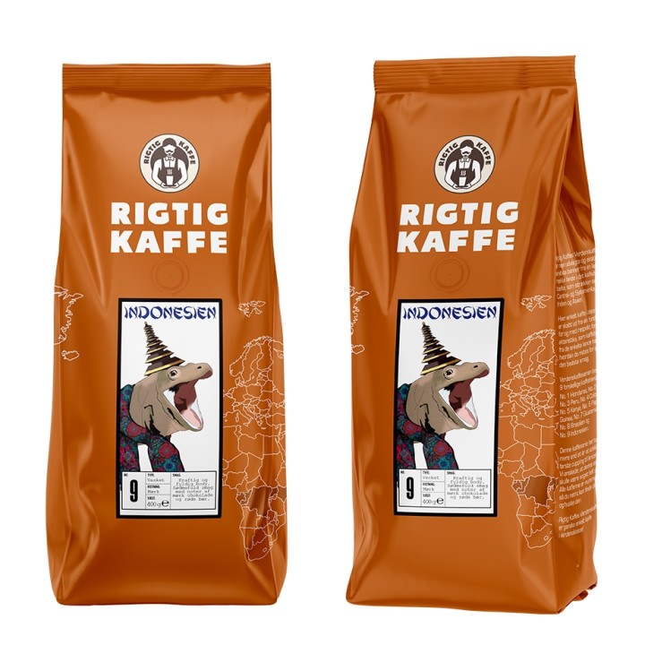 Rigtig Kaffe Indonesien No. 9 - 15x400g Hela kaffebönor