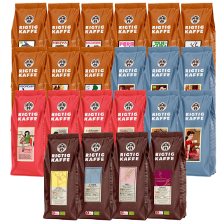 Rigtig Kaffe Mixpaket 22 varianter Hela kaffebönor
