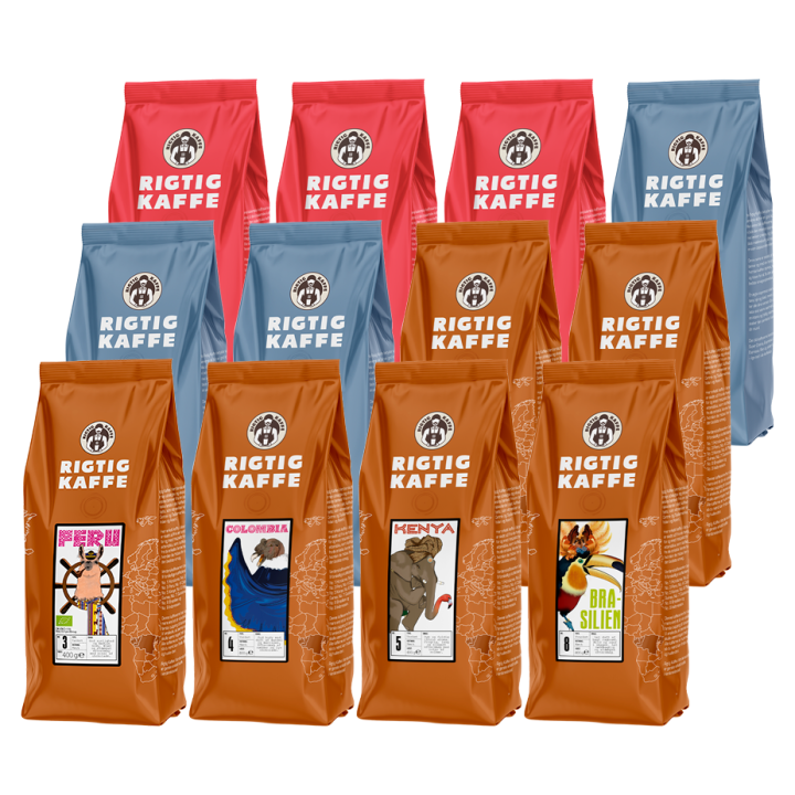 Rigtig Kaffe Mixpaket 5,4kg Hela kaffebönor