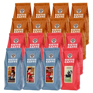 Rigtig Kaffe Mixpaket 16 varianter Hela kaffebönor