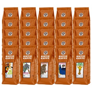Rigtig Kaffe Mixpakke 10kg Hela kaffebönor