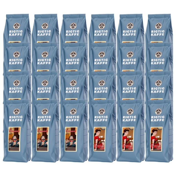 Rigtig Kaffe Espresso & Espresso Latte 12kg Hela kaffebönor