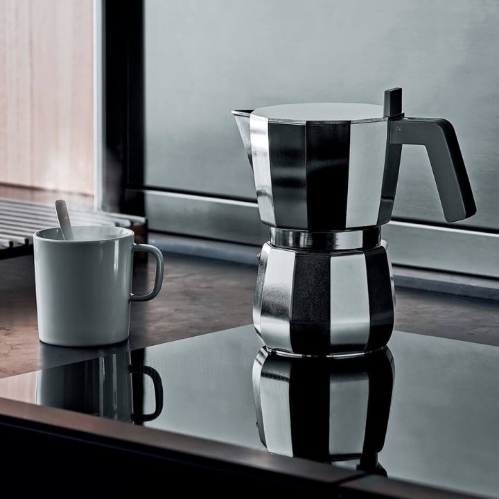 Alessi Moka Induktion 9 Koppar. Espressokanna Alu