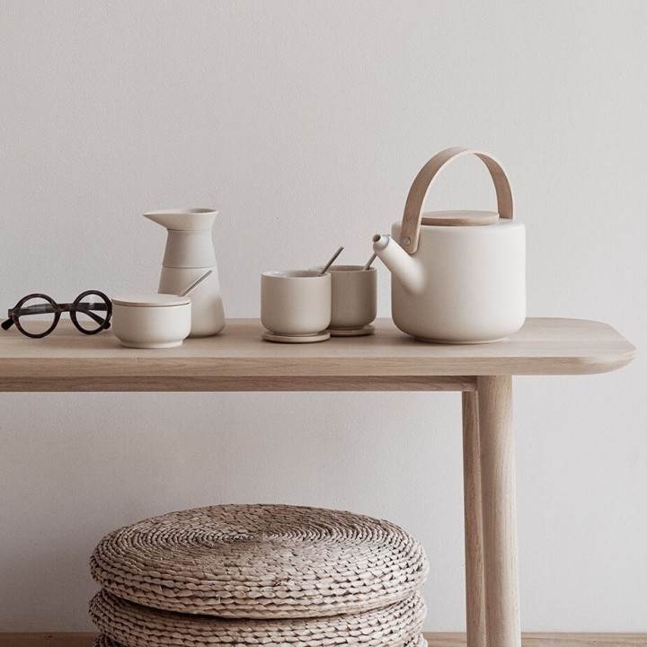Stelton Theo mugg inkl. underlägg 1 st Sand