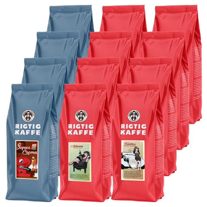 Rigtig Kaffe Mixpaket 12kg Hela kaffebönor