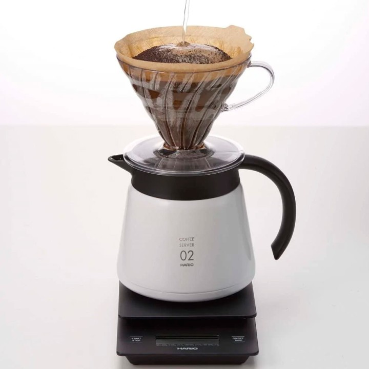 Hario V60-02 Rostfritt Stål Kanna 0,6 L Vit