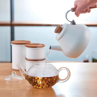 Hario Förvaringsglas Vit/Trä 800ml