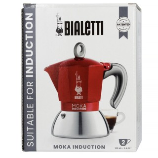 Bialetti Moka Induction 2 koppar espressokanna röd