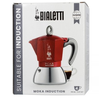 Bialetti Moka Induction 4 kop. espressokanna röd