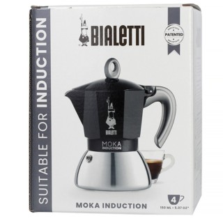 Bialetti Moka Induction 4 koppar espressokanna svart