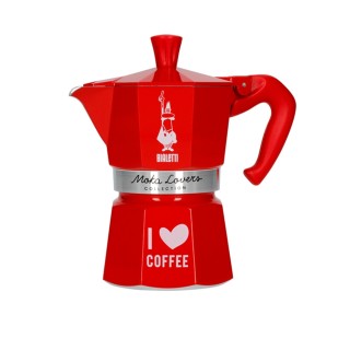 Bialetti Moka Lovers 3 koppar. Espressokanna Röd - Jag älskar kaffe