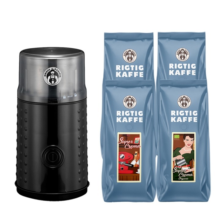 House of Barista Elektrisk kaffekvarn inkl. 2 kg Rigtig Kaffe