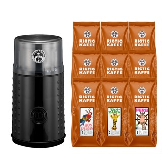 House of Barista Elektrisk kaffekvarn inkl. 9x400 g världskaffe