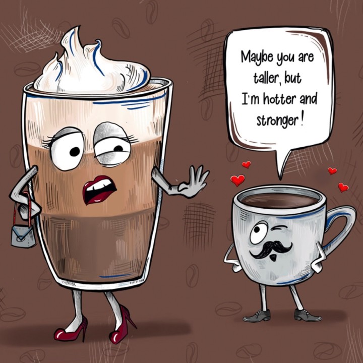 Kaffeposter Rigtig Kaffe HETARE & STARKARE 21x30cm