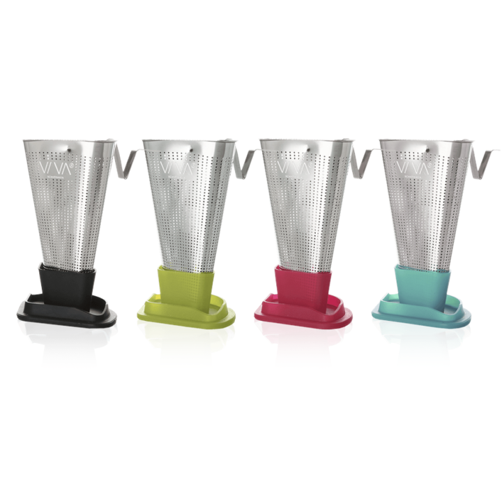 Filterhållare för te med lock, turkos