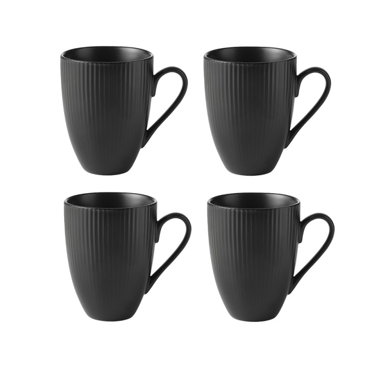 Aida Groovy Mugg med handtag 30 cl 4 st Svart