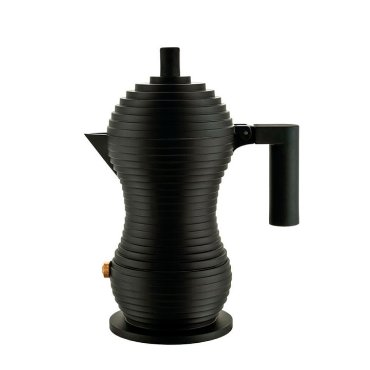 Alessi Pulcina 3-kopps espressokanna svart