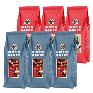 Rigtig Kaffe Super Crema & Teodora 6kg Hela kaffebönor
