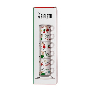 Bialetti Espressokoppar inkl. stativ 6 st motiv