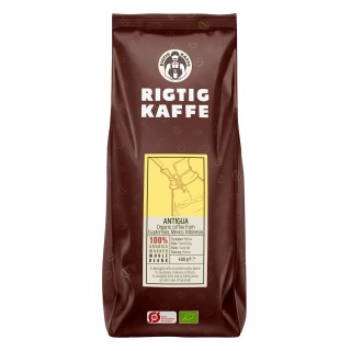 Rigtig Kaffe Ekologisk Antigua 400 g hela kaffebönor