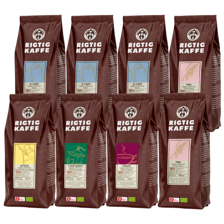 Rigtig Kaffe Ekologisk mixpaket 7 varianter