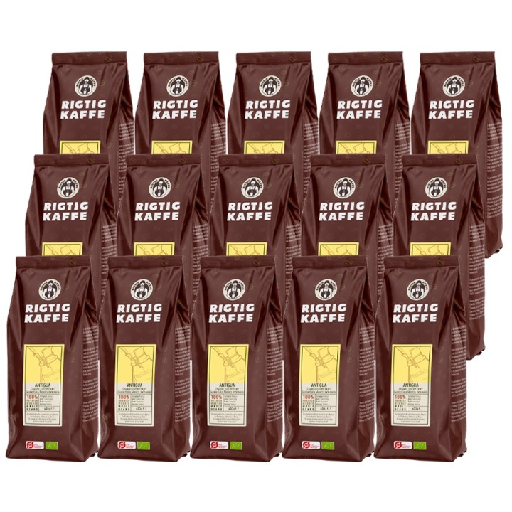 Rigtig Kaffe Ekologisk Antigua 15x400g Hela kaffebönor