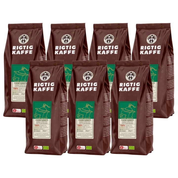 Rigtig Kaffe Ekologisk Chanchamayo 7x400g Hela kaffebönor