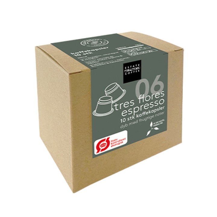 Estate Coffee 06 Tres Flores Espresso Kaffekapslar Ekologiska 10 st