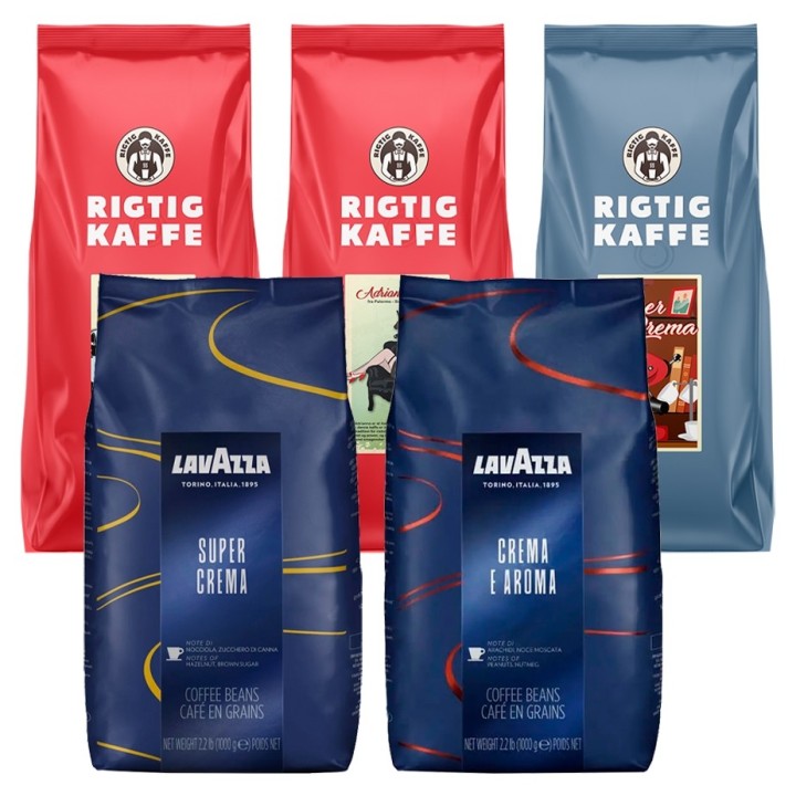 Rigtig Kaffe & Lavazza Mixpaket 5kg Hela kaffebönor